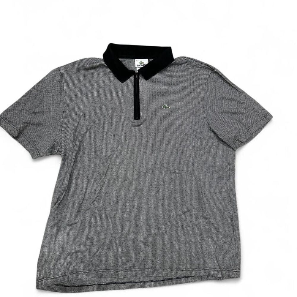 Lacoste Men's Black and White Polo